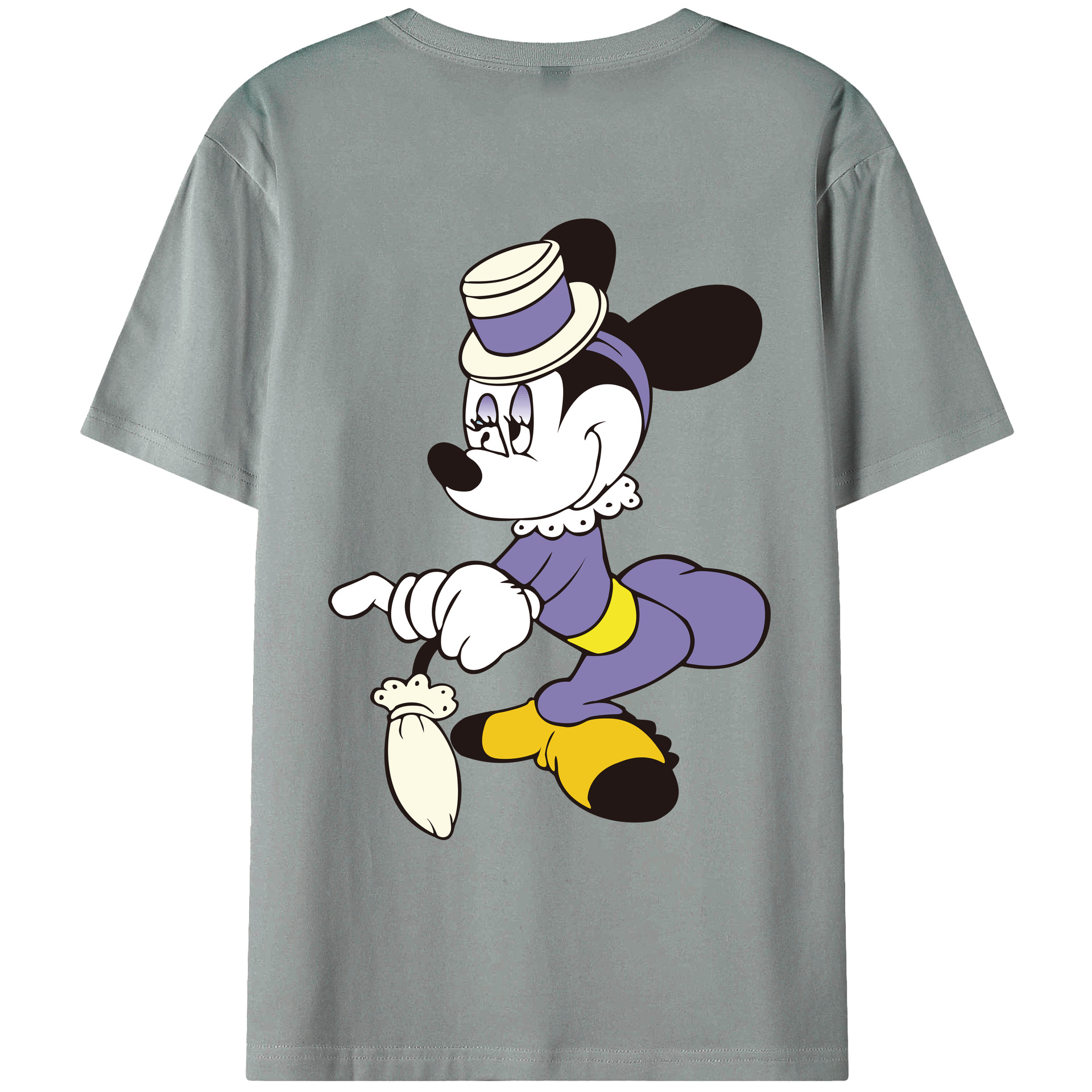 ミッキーマウス Mickey Mouse 綿100％ メンズ半袖Tシャツ（バックプリント） 通気性